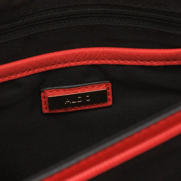 Aldo Womens Zebra Print Crossbody Shoulder Flat Wide Purse with Gold Accent - Picture 7 of 9